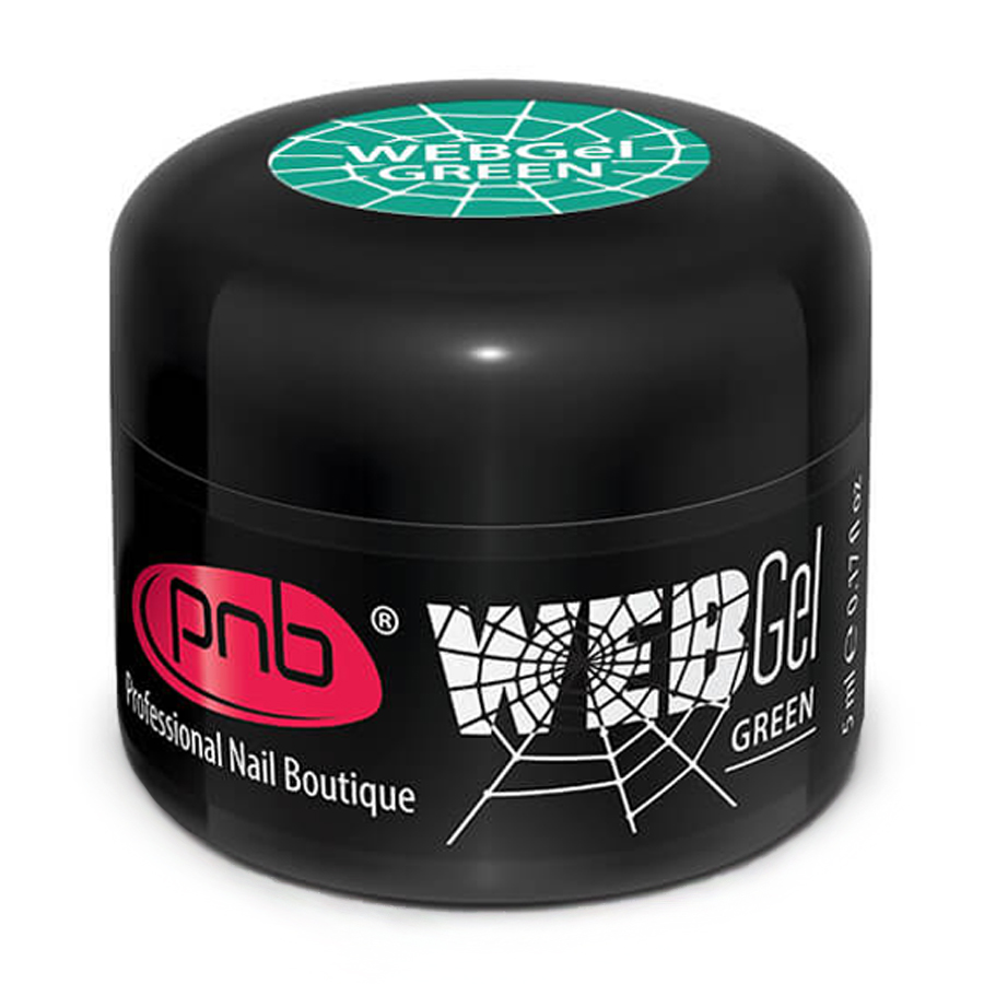 Гель-павутинка для дизайну нігтів UV/LED Web Gel Green, 5 мл